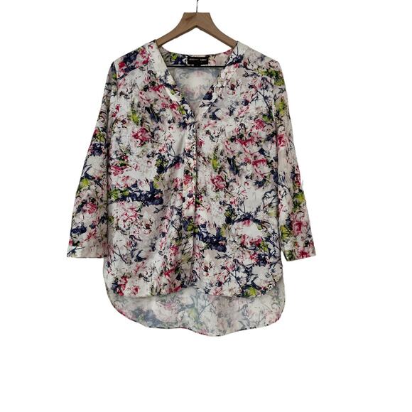 Johnston & Murphy Womens V Neck Floral Button Down Size Medium - Picture 1 of 5